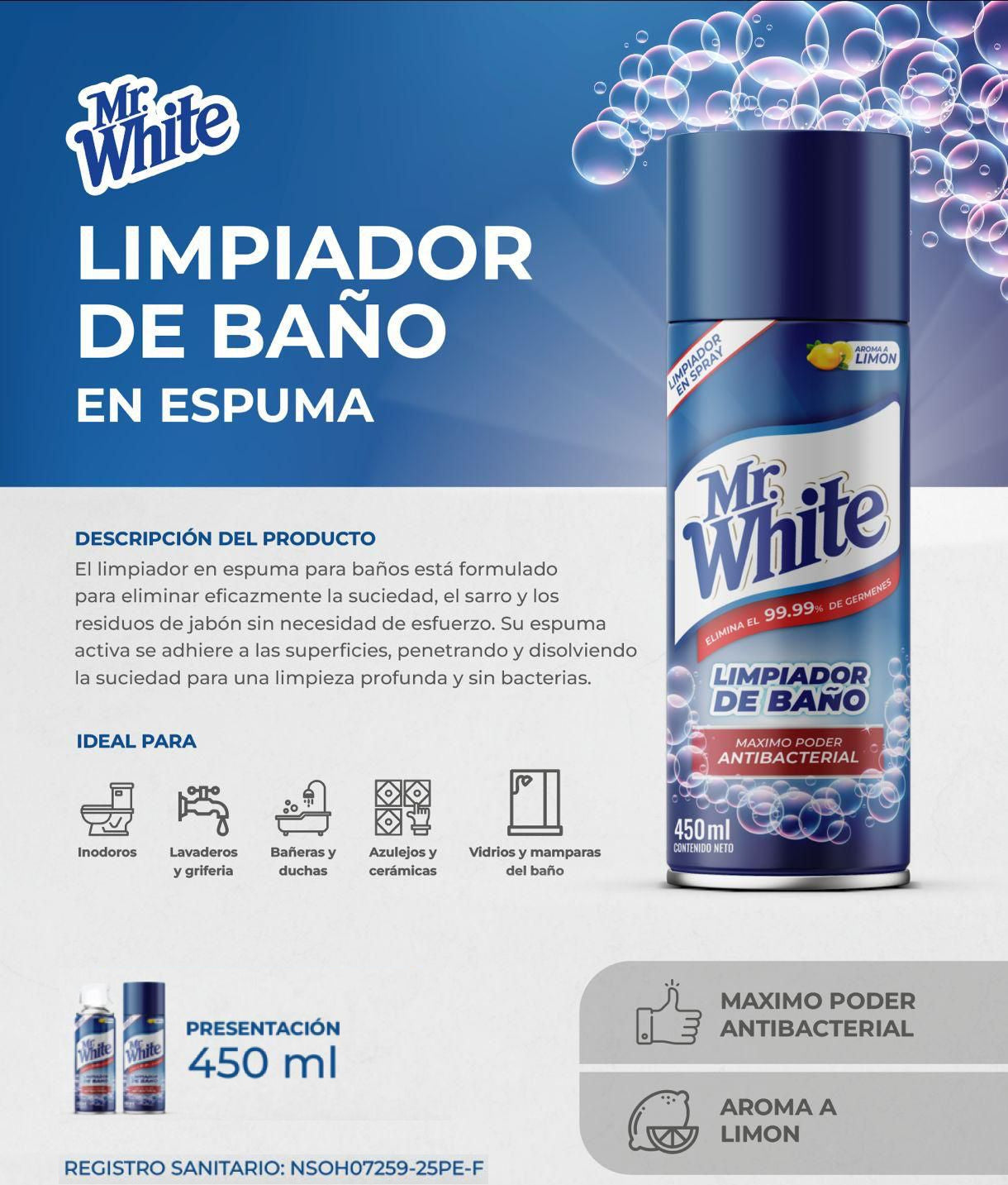 LIMPIADOR DE BAÑO MR. WHITE