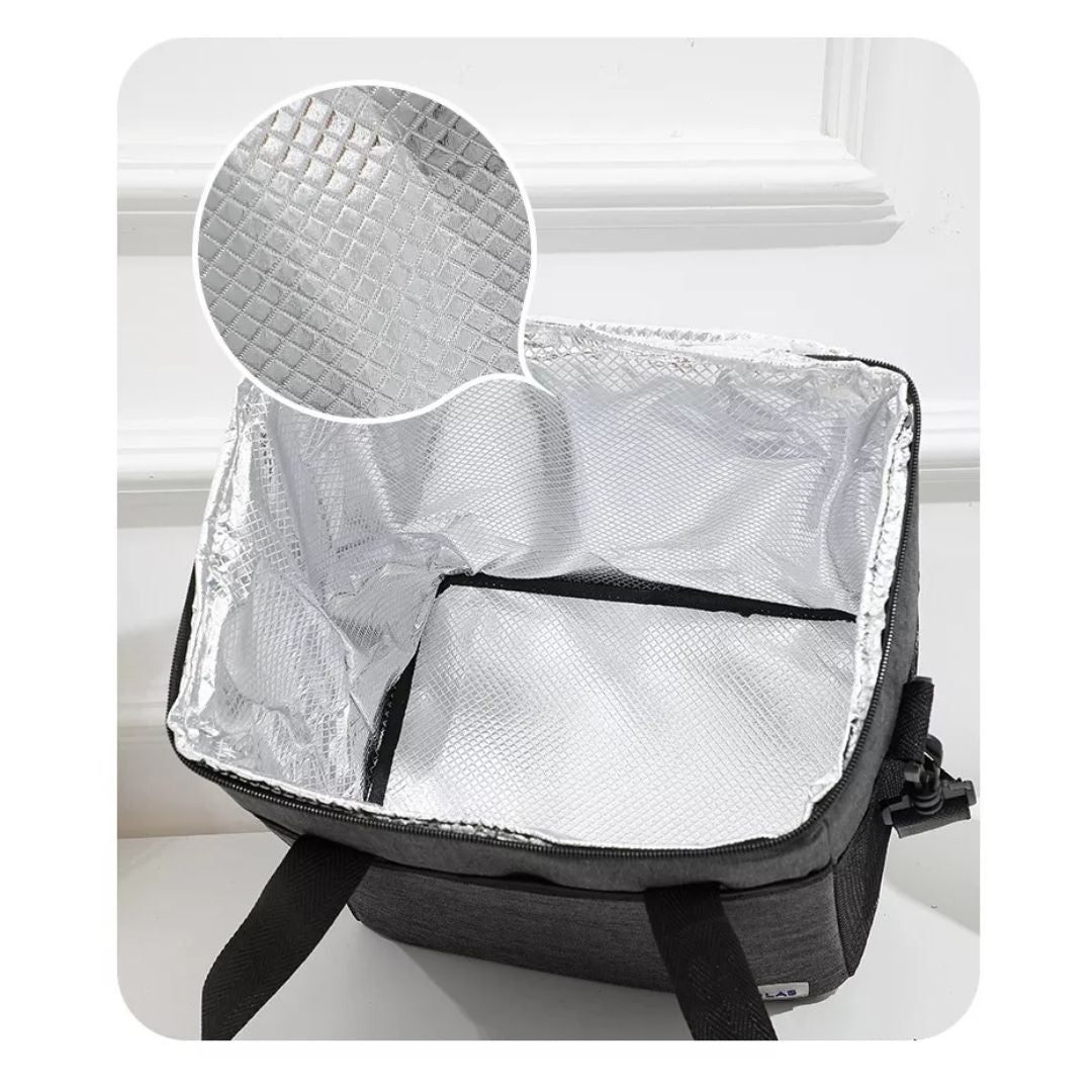MOCHILA CON LONCHERA PLOMA