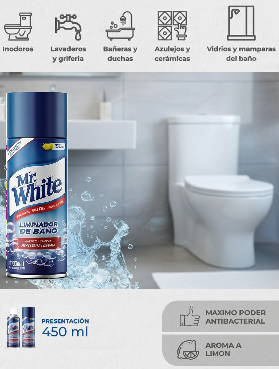 LIMPIADOR DE BAÑO MR. WHITE